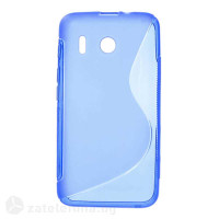 Силиконов калъф за Huawei Ascend Y320 със S-образен дизайн - син
