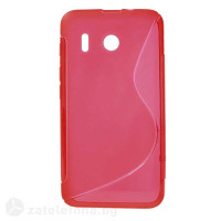 Силиконов калъф за Huawei Ascend Y320 със S-образен дизайн - червен