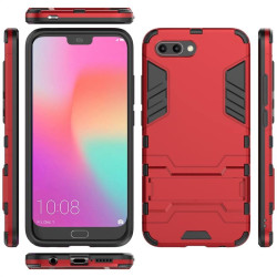 Хибриден гръб със стойка за Huawei Honor 10 - червен