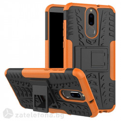Двупластов калъф със стойка за Huawei Mate 10 Lite - оранжев