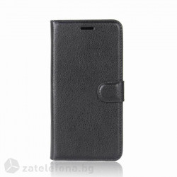 Кожен калъф тип портмоне за Huawei Mate 10 Lite - черен