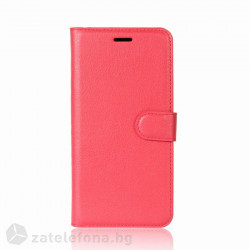 Кожен калъф тип портмоне за Huawei Mate 10 Lite - червен