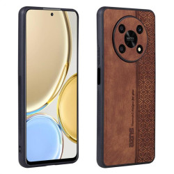 Силиконов гръб с покритие от кожа марка AZNS за Honor Magic4 Lite 5G - кафяв