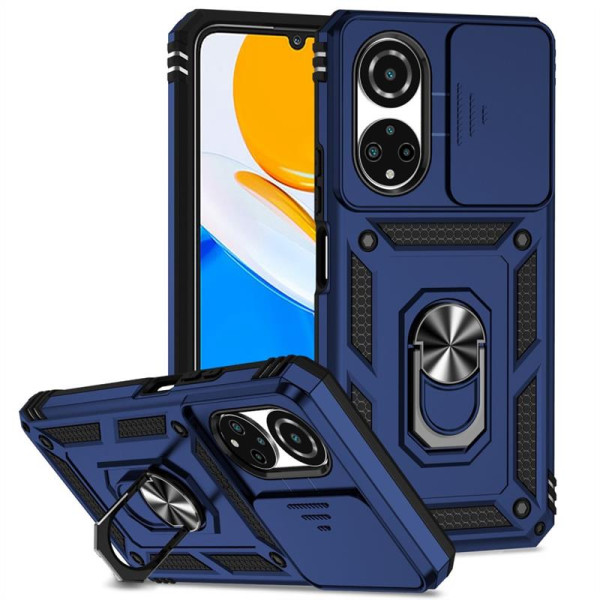 Хибриден гръб със стойка за Honor X7 - тъмно син