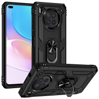 Хибриден гръб със стойка тип пръстен за Huawei Nova 8i - черен
