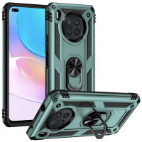 Хибриден гръб със стойка тип пръстен за Huawei Nova 8i - зелен металик