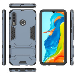 Хибриден гръб със стойка за Huawei P30 Lite - стоманено син