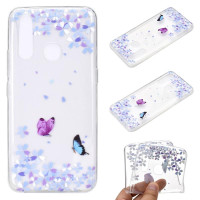 Силиконов гръб за Huawei P40 Lite E - сини цветя