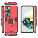 Хибриден гръб със стойка за Huawei P60 Pro - червен - 1 Хибриден гръб със стойка за Huawei P60 Pro - червен - 1