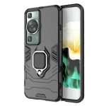Хибриден гръб със стойка за Huawei P60 Pro - черен Хибриден гръб със стойка за Huawei P60 Pro - черен