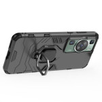 Хибриден гръб със стойка за Huawei P60 Pro - черен - 0 Хибриден гръб със стойка за Huawei P60 Pro - черен - 0