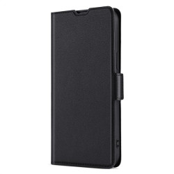 Тънък кожен калъф за Huawei P60 Pro – черен