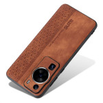 Силиконов гръб с покритие от кожа марка AZNS за Huawei P60 Pro - кафяв - 0