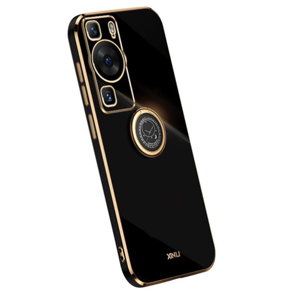 Хибриден гръб със стойка тип пръстен марка XINLI за Huawei P60 Pro - черен