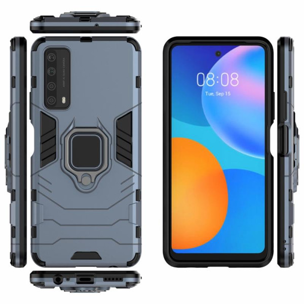 Хибриден гръб със стойка за Huawei P Smart 2021 - стоманено син