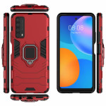 Хибриден гръб със стойка за Huawei P Smart 2021 - червен