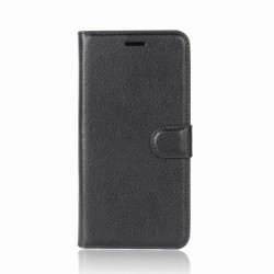 Кожен калъф тип портмоне за Huawei Y7 2019 - черен