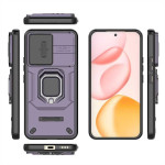 Хибриден гръб със стойка и слайдър за камера за HONOR 400 5G - тъмно лилав - 0