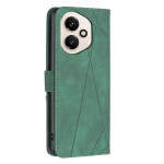 Кожен калъф тип портмоне марка BINFEN COLOR за HONOR 400 5G - зелен със сив триъгълник - 1