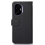 Кожен калъф тип портмоне марка KHAZNEH за HONOR 400 5G - черен с червена лента - 2