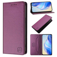 Кожен калъф страничен flip марка RINACASIS за HONOR 400 5G – лилав