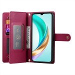 Кожен калъф тип портмоне с цип за HONOR 400 5G - винено червен - 4 Кожен калъф тип портмоне с цип за HONOR 400 5G - винено червен - 4
