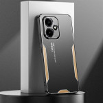 Алуминиев гръб за HONOR 400 5G - черен със златист ръб - 0