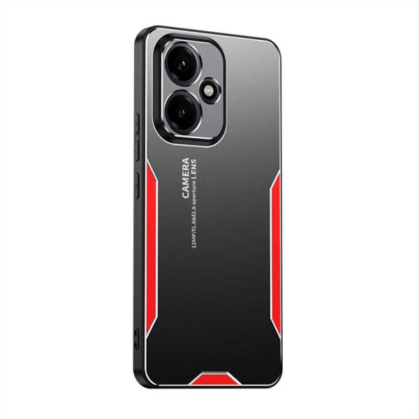 Алуминиев гръб за HONOR 400 5G - черен с червен ръб