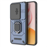 Хибриден гръб със стойка и слайдър за камера за Honor 400 Pro 5G - тъмно син - 0