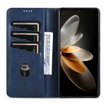 Кожен калъф страничен flip марка AZNS за Honor 400 Pro 5G – тъмно син - 0