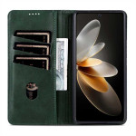 Кожен калъф страничен flip марка AZNS за Honor 400 Pro 5G – тъмно зелен - 0