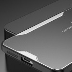 Алуминиев гръб за Honor 400 Pro 5G - черен със сребрист ръб - 2