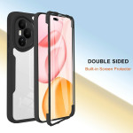 Цялостен гръб от силикон и пластмаса за Honor 400 Pro 5G - прозрачен с черна рамка - 3