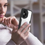 Цялостен гръб от силикон и пластмаса за Honor 400 Pro 5G - прозрачен с черна рамка - 2