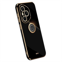 Силиконов гръб със стойка тип пръстен марка XINLI за Honor 400 Pro 5G - черен