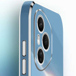 Силиконов гръб със стойка тип пръстен марка XINLI за Honor 400 Pro 5G - син - 0