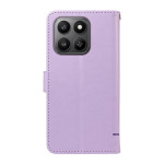 Кожен калъф тип портмоне с котка за Honor 400 Smart - лилав - 0 Кожен калъф тип портмоне с котка за Honor 400 Smart - лилав - 0