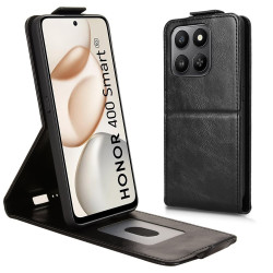 Кожен калъф flip за Honor 400 Smart - черен