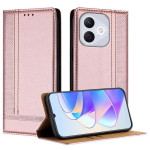 Кожен калъф тип портмоне с магнитна закопчалка за Honor 400 Lite 5G - перлено розов - 0