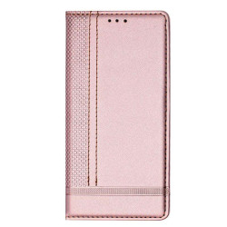Кожен калъф тип портмоне с магнитна закопчалка за Honor 400 Lite 5G - перлено розов