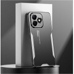Алуминиев гръб за Honor 400 Lite 5G - черен със сребрист ръб - 0