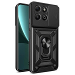Хибриден гръб със стойка и слайдър за камера за Honor X6b - черен