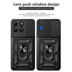 Хибриден гръб със стойка и слайдър за камера за Honor X6b - черен - 2