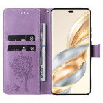 Калъф тип портмоне с дърво за Honor Magic7 Lite 5G - лилав - 0 Калъф тип портмоне с дърво за Honor Magic7 Lite 5G - лилав - 0