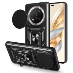 Хибриден гръб със стойка и слайдер за камера за Honor Magic7 Lite 5G - черен