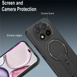 Силиконов гръб със стойка за Honor Magic7 Lite 5G - черен - 1