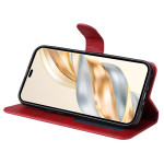 Кожен калъф тип портмоне за Honor Magic7 Lite 5G - червен - 1 Кожен калъф тип портмоне за Honor Magic7 Lite 5G - червен - 1