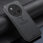 Силиконов гръб с покритие от кожа марка DEER за Honor Magic7 Lite 5G - черен - 0