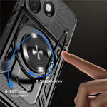 Хибриден гръб с кръгла метална стойка за Honor X5c Plus - черен - 1