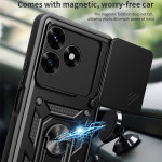 Хибриден гръб със стойка и слайдър за камера за Honor X5c Plus - черен - 2